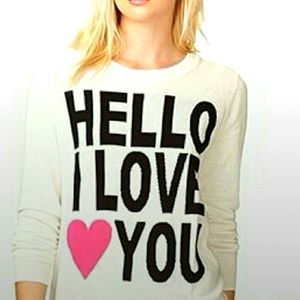 Hello I 💖 love U sweater NWT